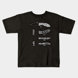 Folding Knife Vintage Patent Drawing Kids T-Shirt